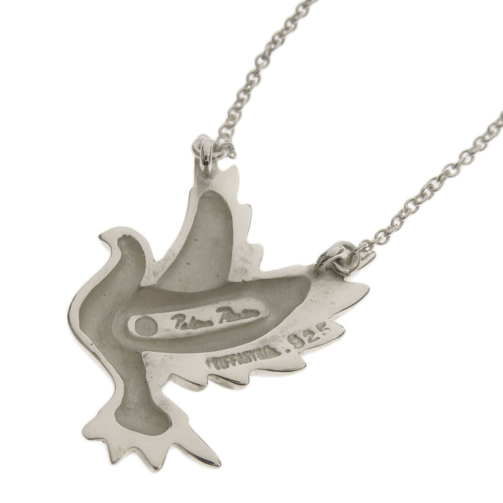 Tiffany Co Dove Bird Necklace Silver